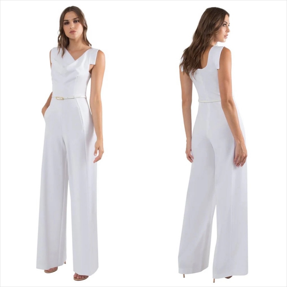 Black halo Jackie O jumpsuit belted wideleg FINAL PRICE - Picture 2 of 10